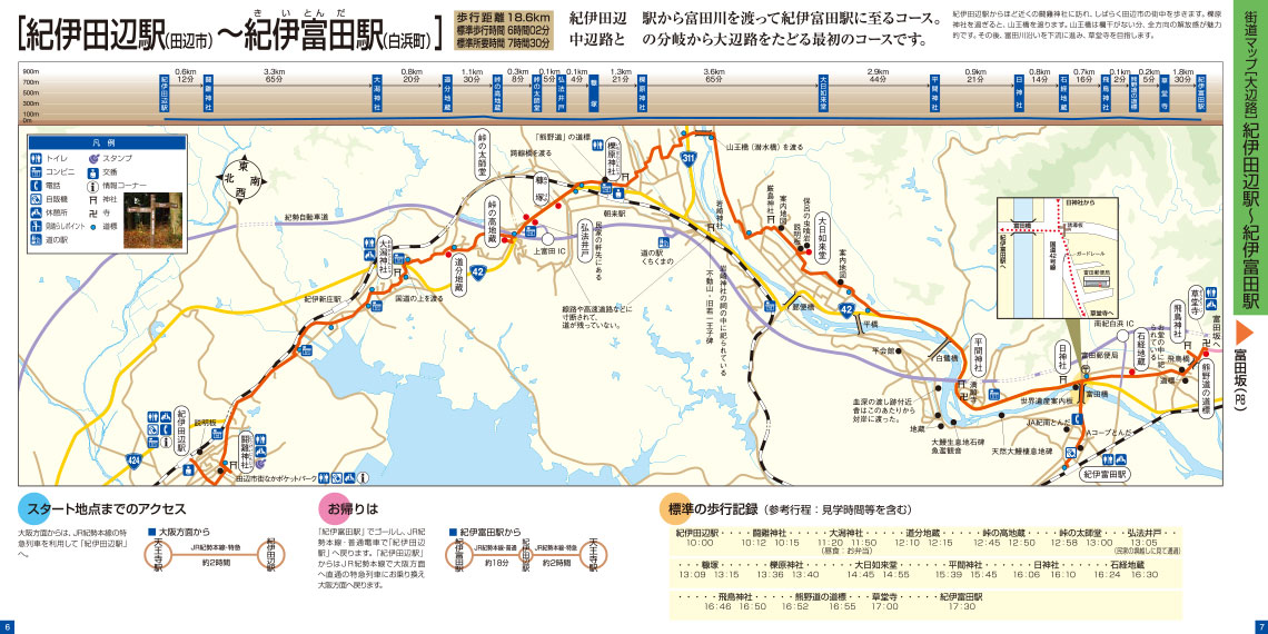 熊野古道ウォークマップ　紀伊田辺駅～紀伊富田駅